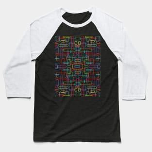 Geometrical Red Green Blue Yellow Pink squares Boxes Rectangle pattern design on a transparent background Baseball T-Shirt